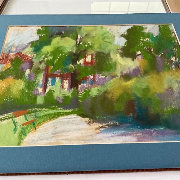 Vintage Framed Signed Original Pastel/Chalk Drawing Rural Landscape - Picture 3 of 7